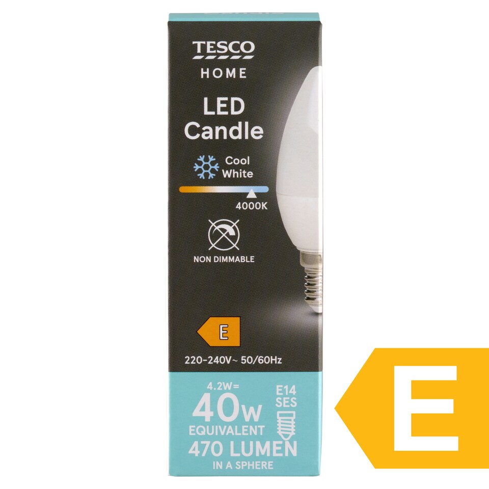 image 1 of Tesco Home E14 470 lm 40 W 4000K LED Candle