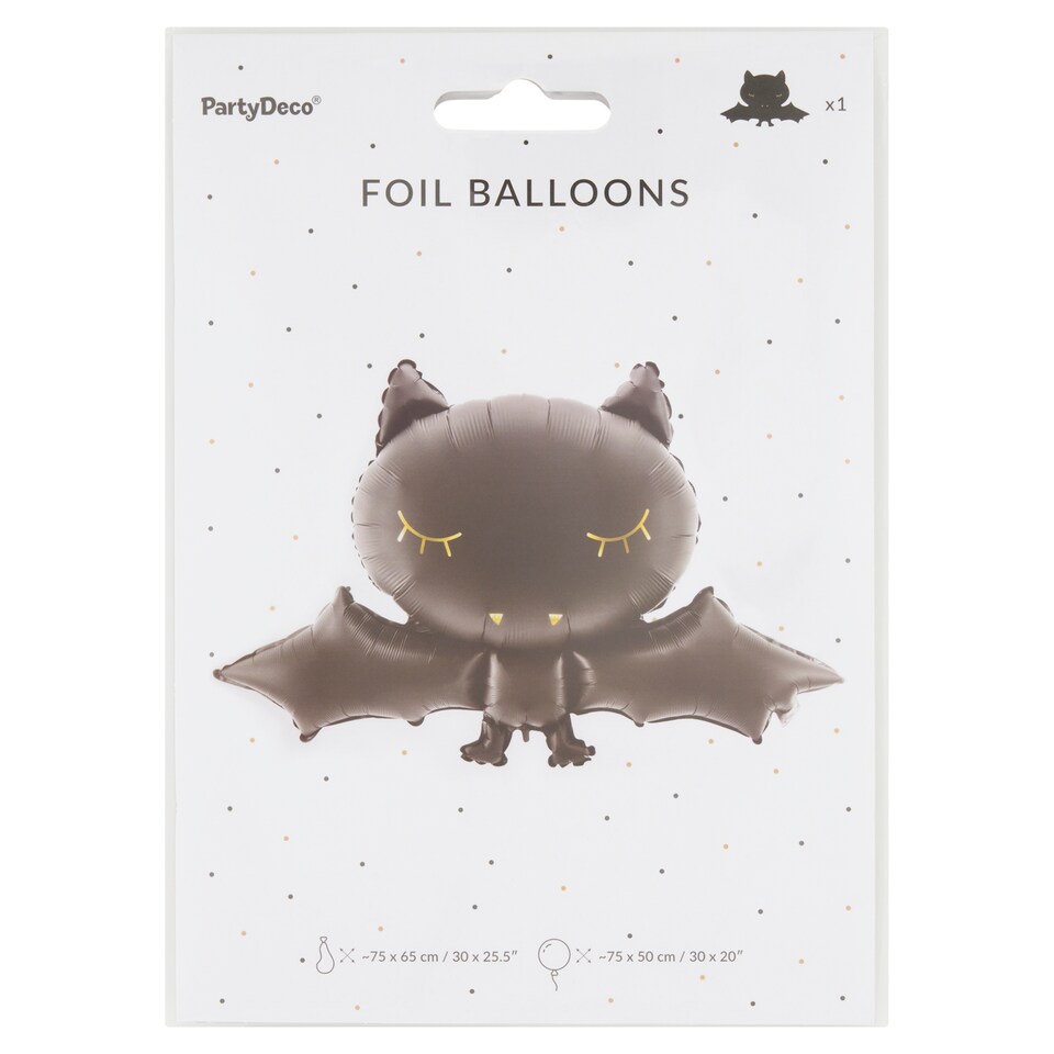 PartyDeco Fóliový balón netopier 75 x 50 cm