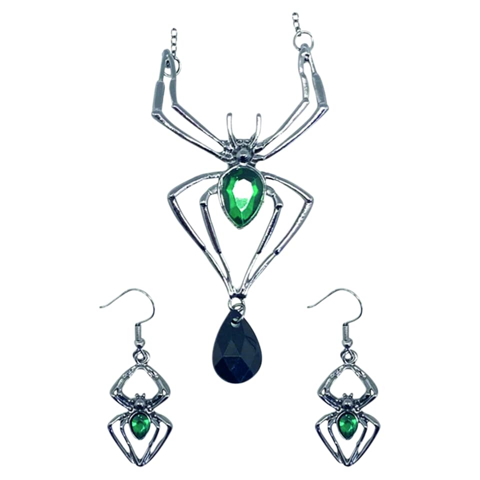 image 1 of Spider Necklace and Earring