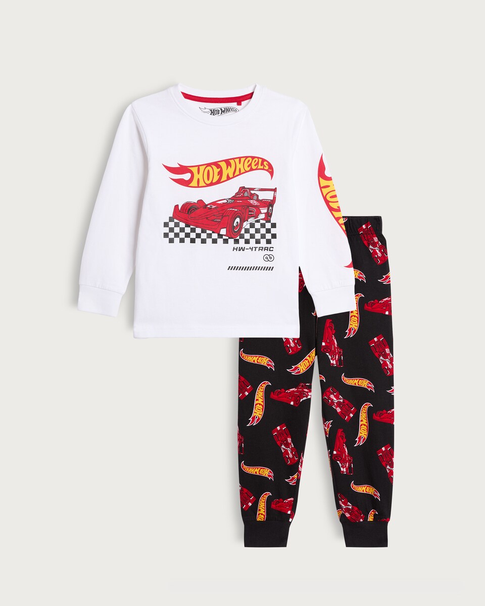image 1 of Hot Wheels Pure Cotton Printed Pyjama Set in Multi