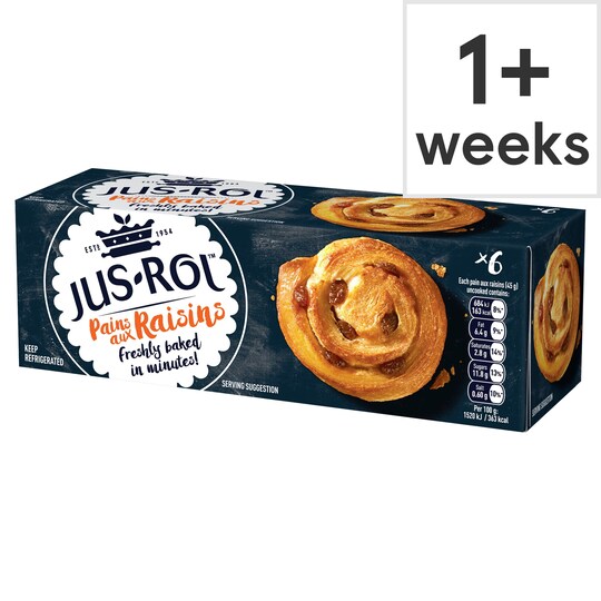 Jus-Rol Pains Aux Raisins Dough 6 pk 270g