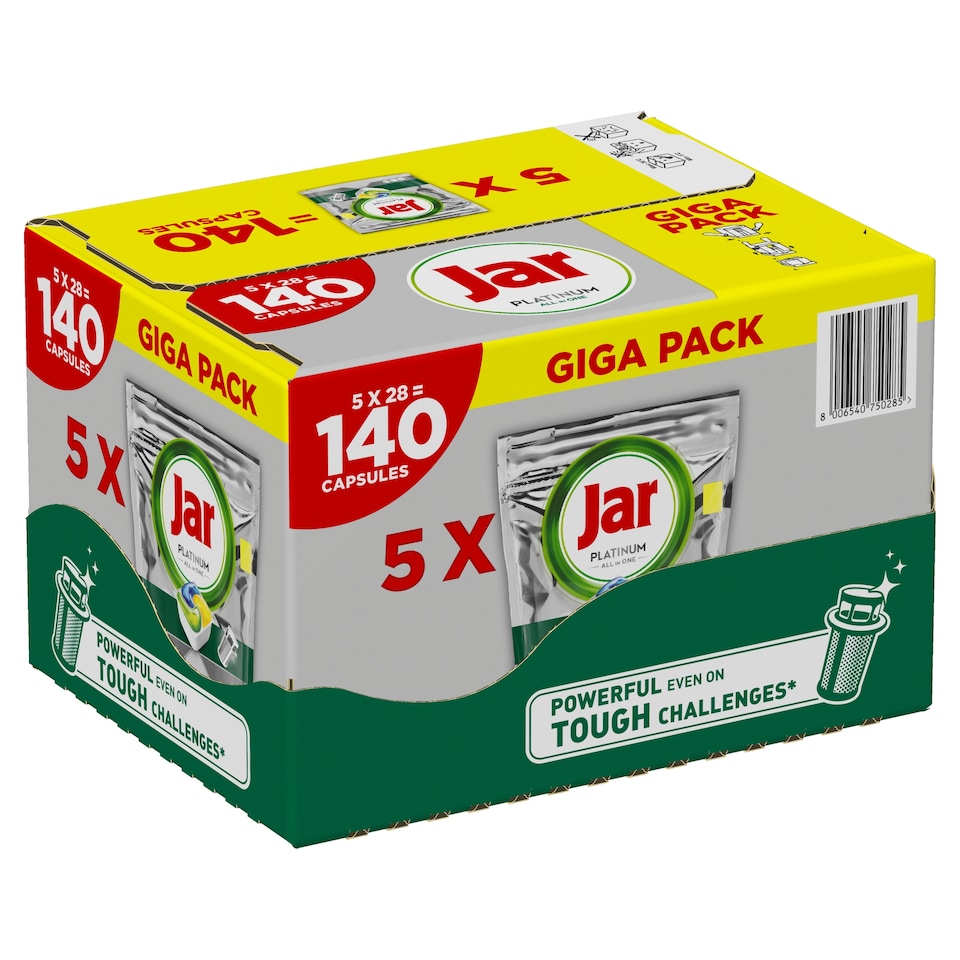 image 1 of Jar Platinum All In One Dishwasher Tablets Lemon, 140 Tablets