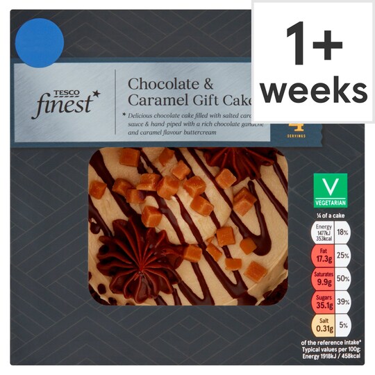 Tesco Finest Chocolate & Caramel Gift Cake Tesco Groceries