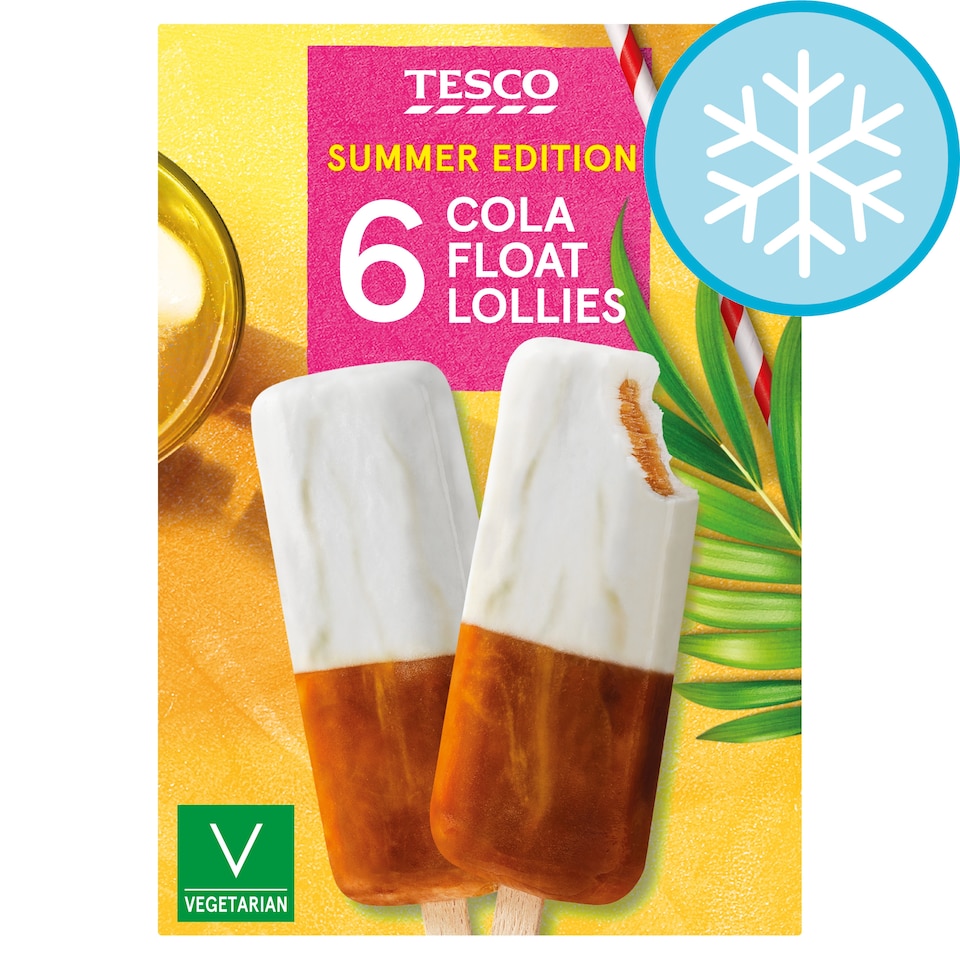 Tesco Cola Float Ice Lollies 6x55ml