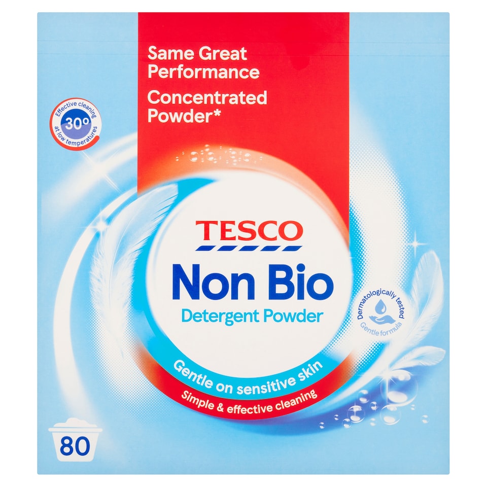 Tesco Non Bio Detergent Powder 80 Wash 4kg
