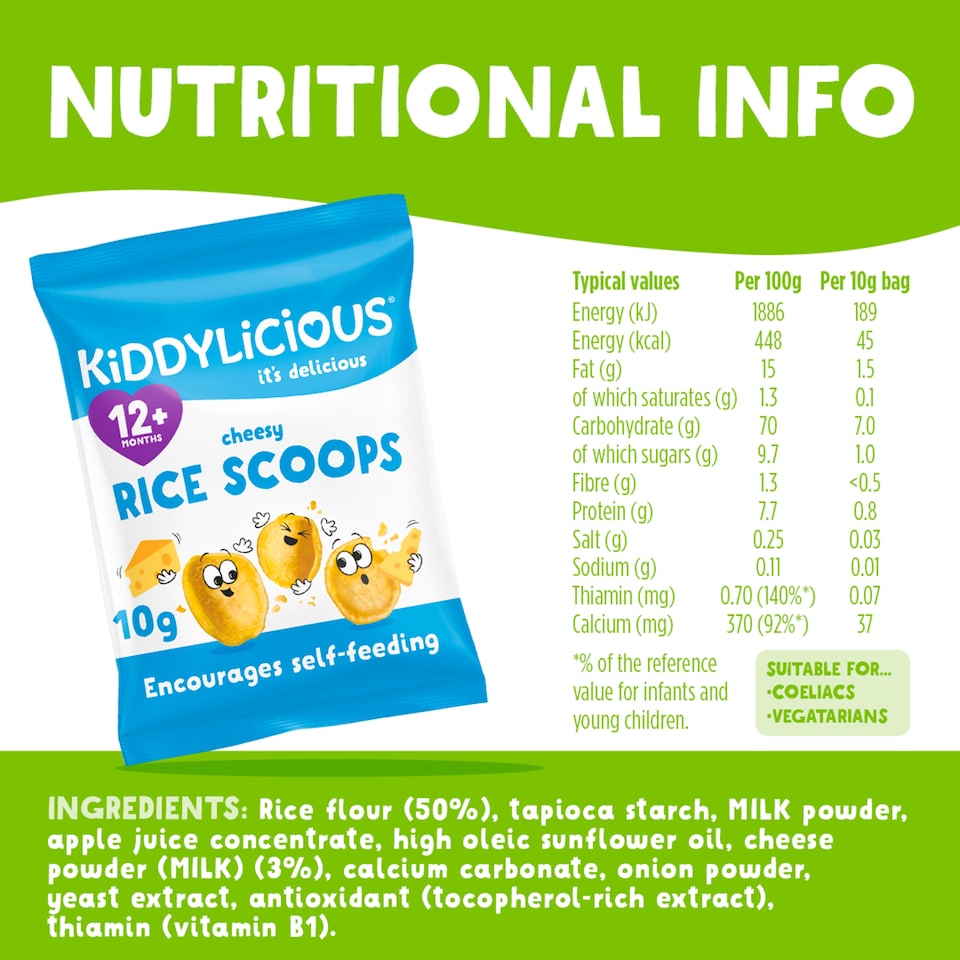 image 1 of Kiddylicious Rice Scoops Cheesy 4x10g