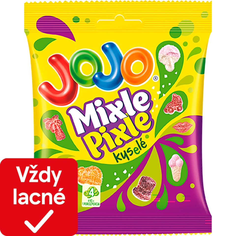 JOJO Mixle Pixle Kyslé želé cukríky s ovocnými príchuťami 80 g