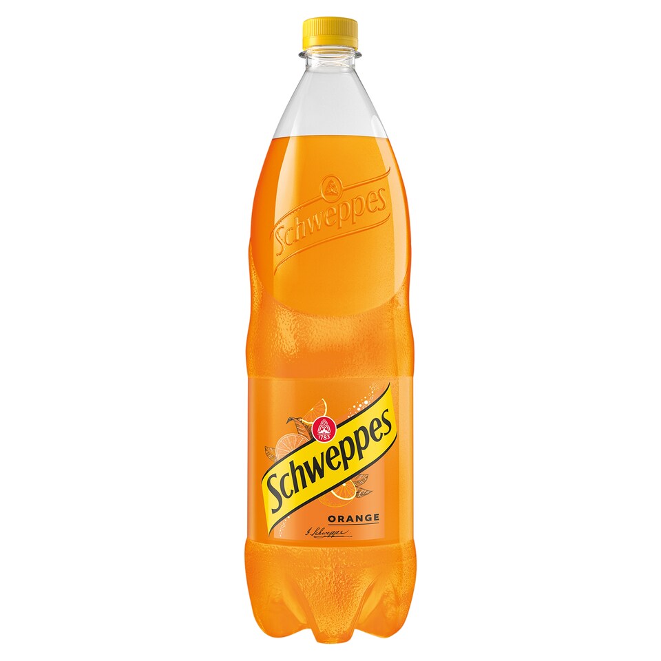 Schweppes Orange Flavoured Carbonated Soft Drink with Sugar and Sweeteners 1,5 l