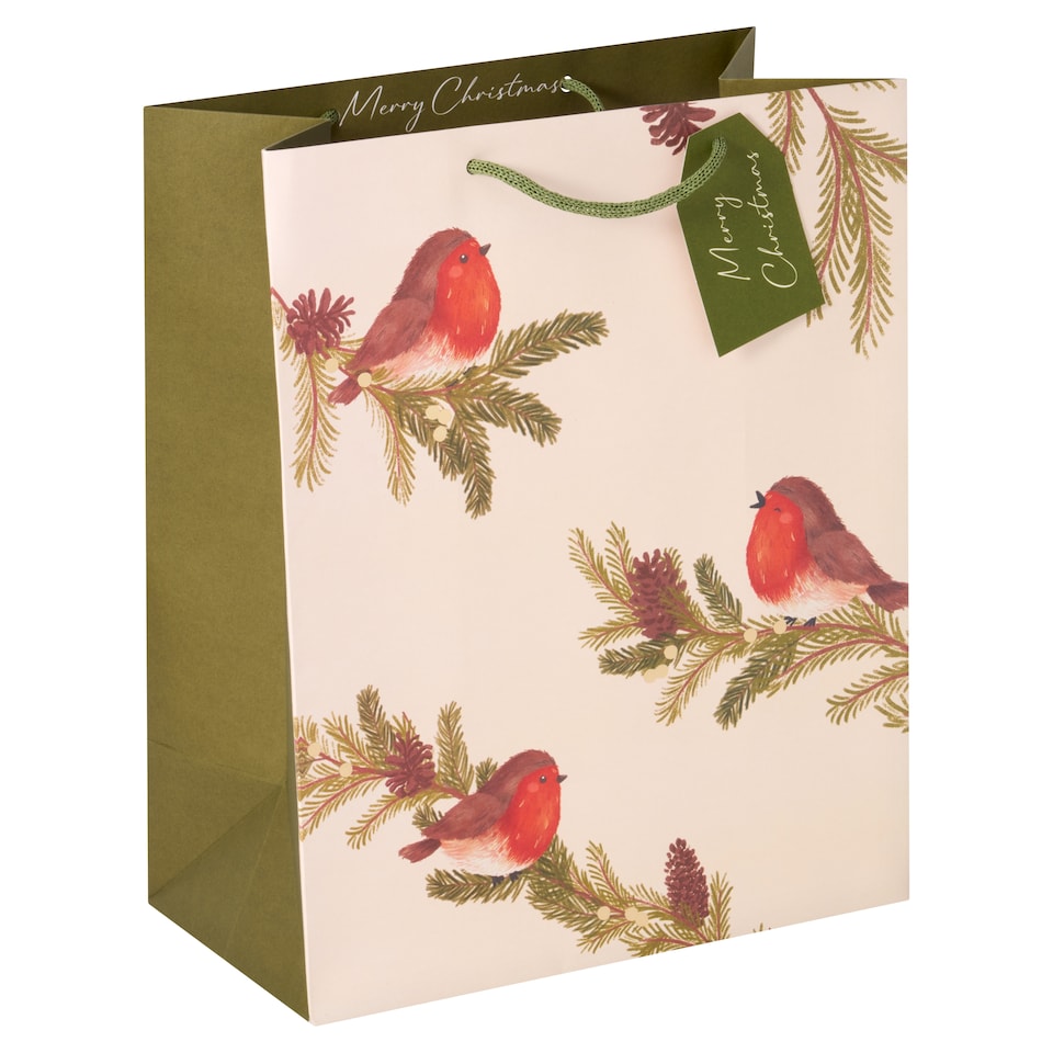 Tesco Robin Large Christmas Gift Bag