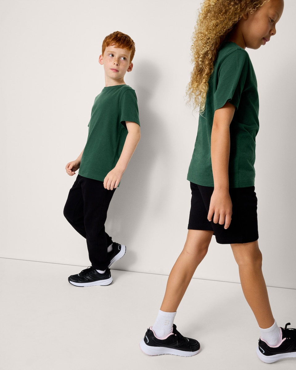 image 1 of F&F School Unisex 2-Pack Pure Cotton T-Shirts in Green