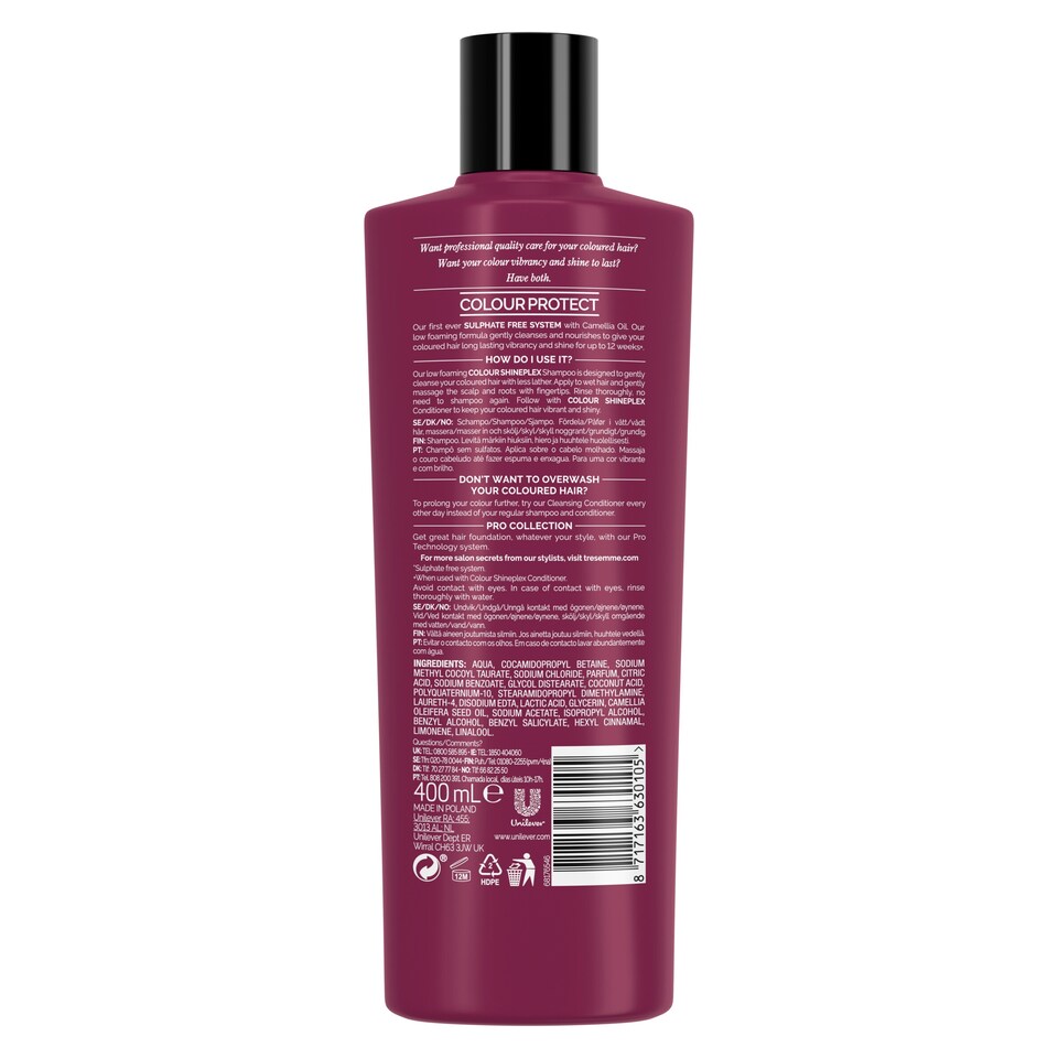 image 1 of Tresemme Colour Shineplex Shampoo 400Ml