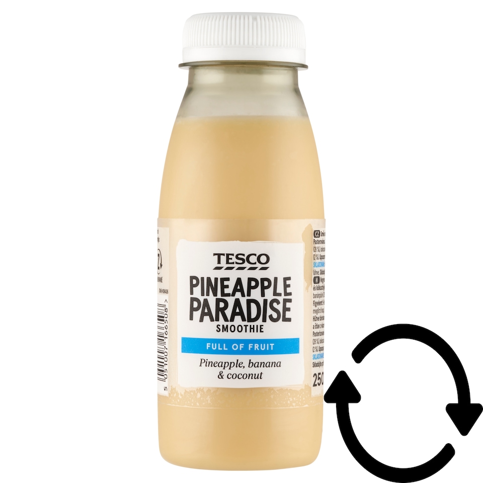 Tesco Pineapple Paradise Smoothie Fruit Drink with Pineapple, Banana & Coconut 250 ml