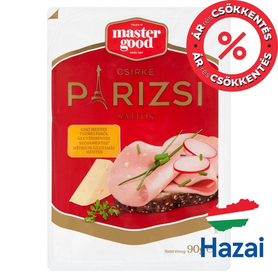 Master Good szeletelt sajtos csirke párizsi 90 g  1. kép