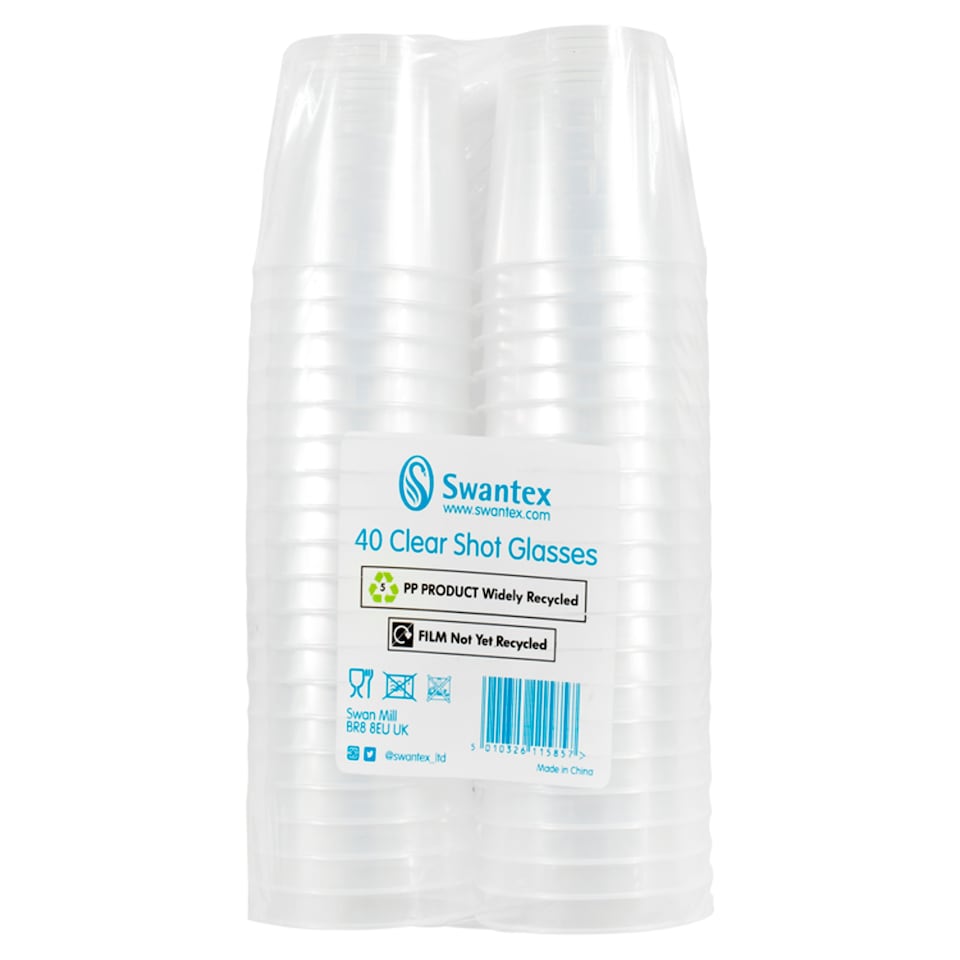 Swantex Recyclable Shot Glasses 40 Pack