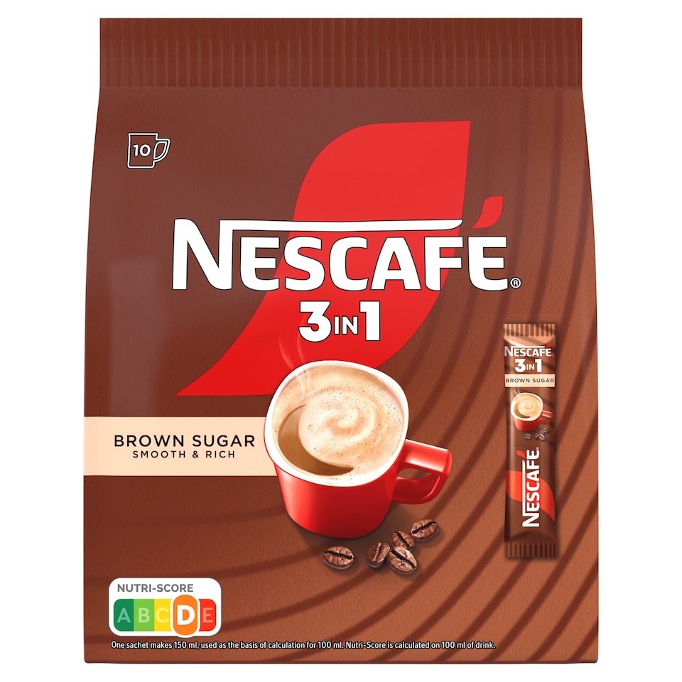 Nescafé 3in1 Brown Sugar Instant Coffee Speciality with Brown Sugar 10 x 16,5 g (165 g)