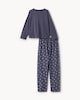 image 2 of F&F Girls Pure Cotton Paris Printed Pyjama Set in Blue