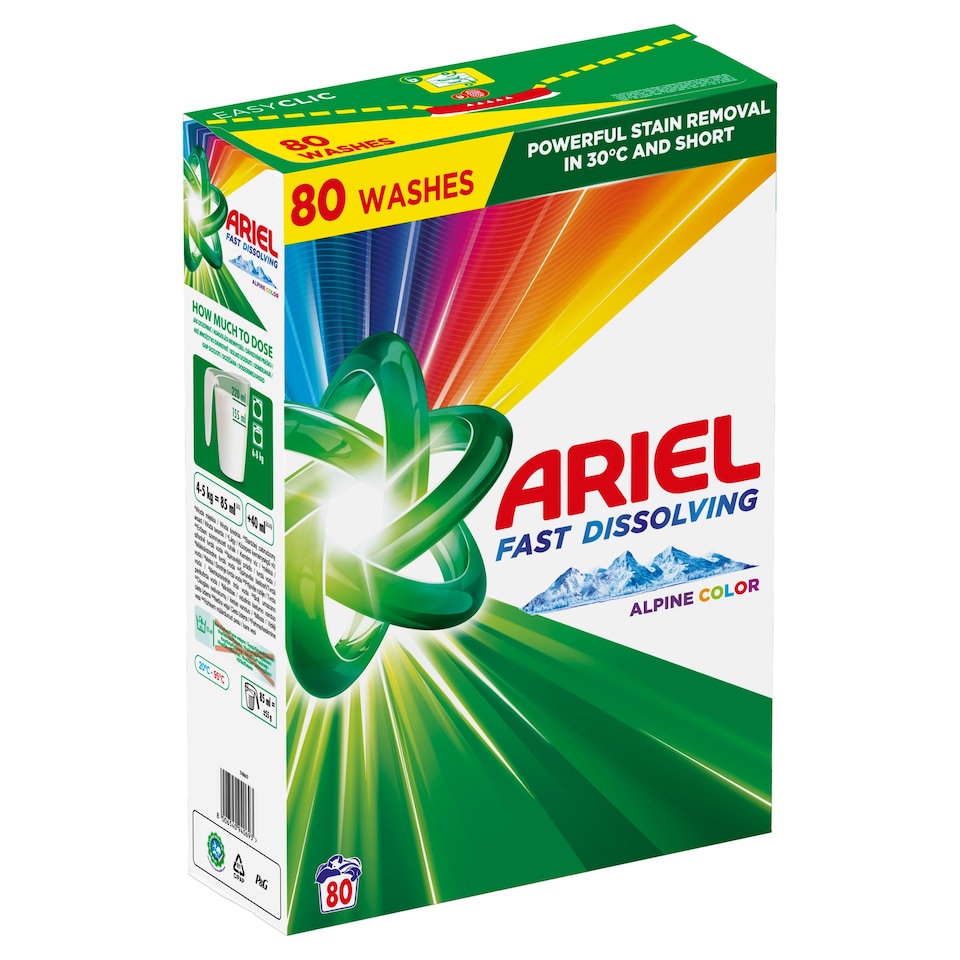 obrázok 1 z Ariel Alpine Color Prášok Na Pranie, 4.4 kg, 80 Praní