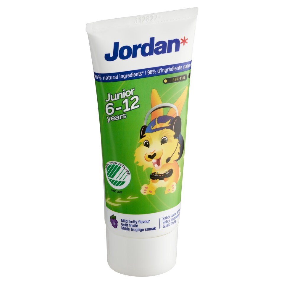 image 1 of Jordan Junior Toothpaste 6-12 Years 50ml