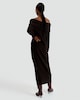 image 4 of F&F Ribbed Knit Bardot Midi Dress with Wool in Brown