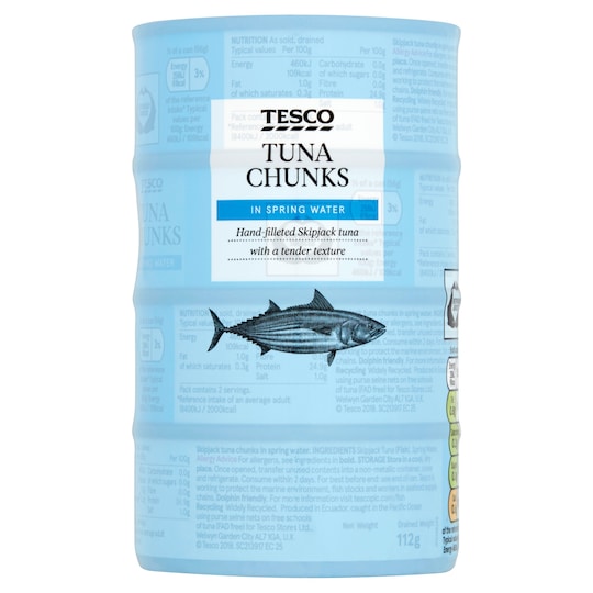 Tesco Tuna Chunks In Spring Water 4 X 160G Tesco Groceries