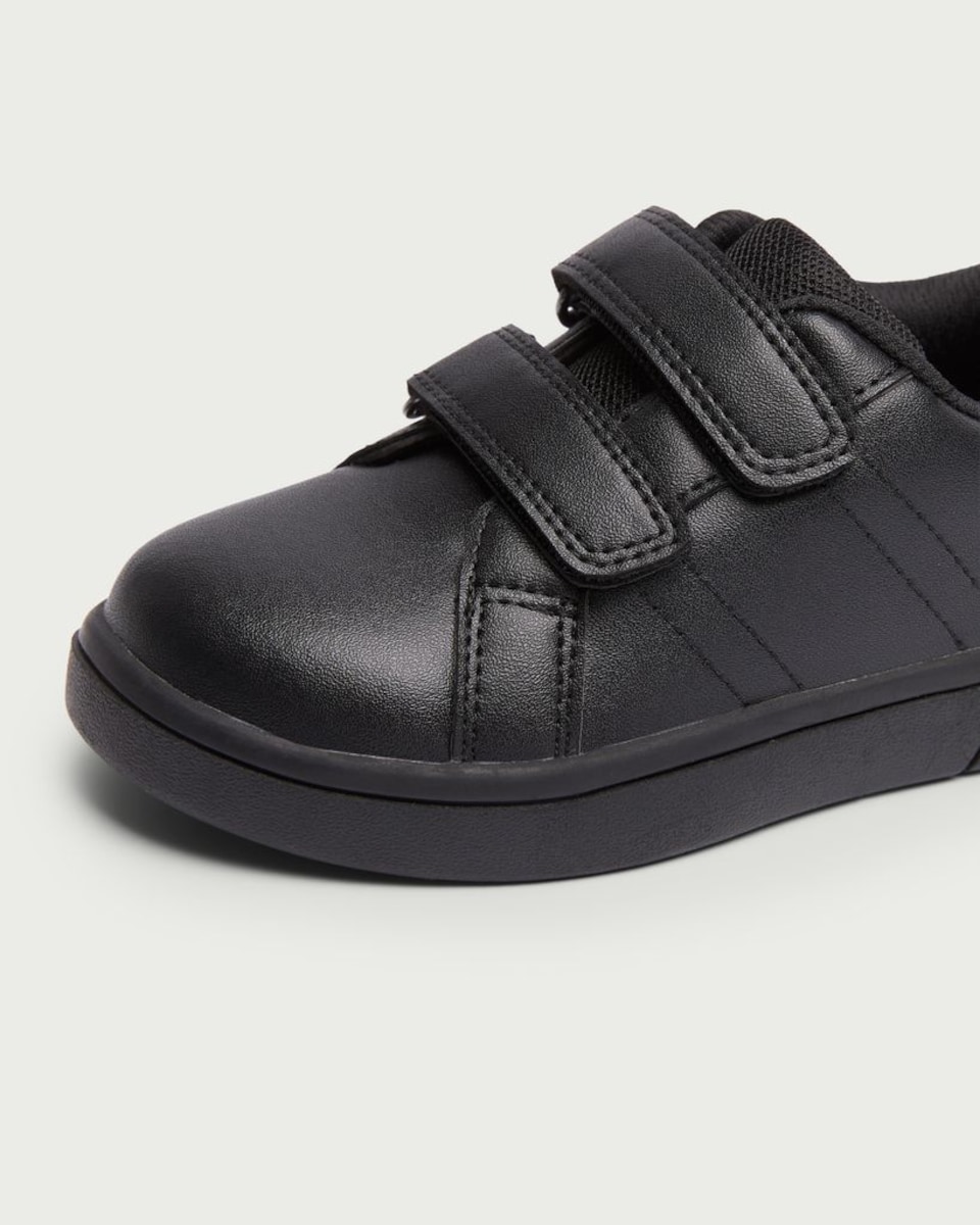 image 1 of F&F School Boys Double Strap Fastening Trainers in Black