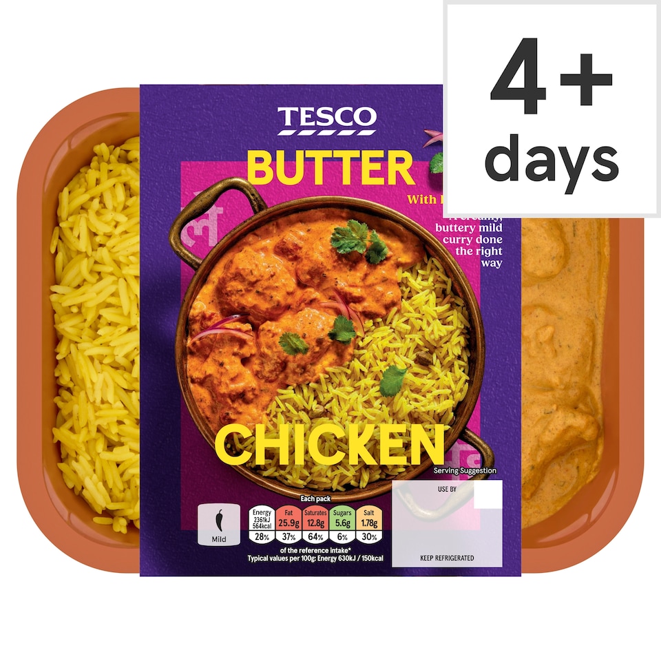 Tesco Butter Chicken With Pilau Rice 400G