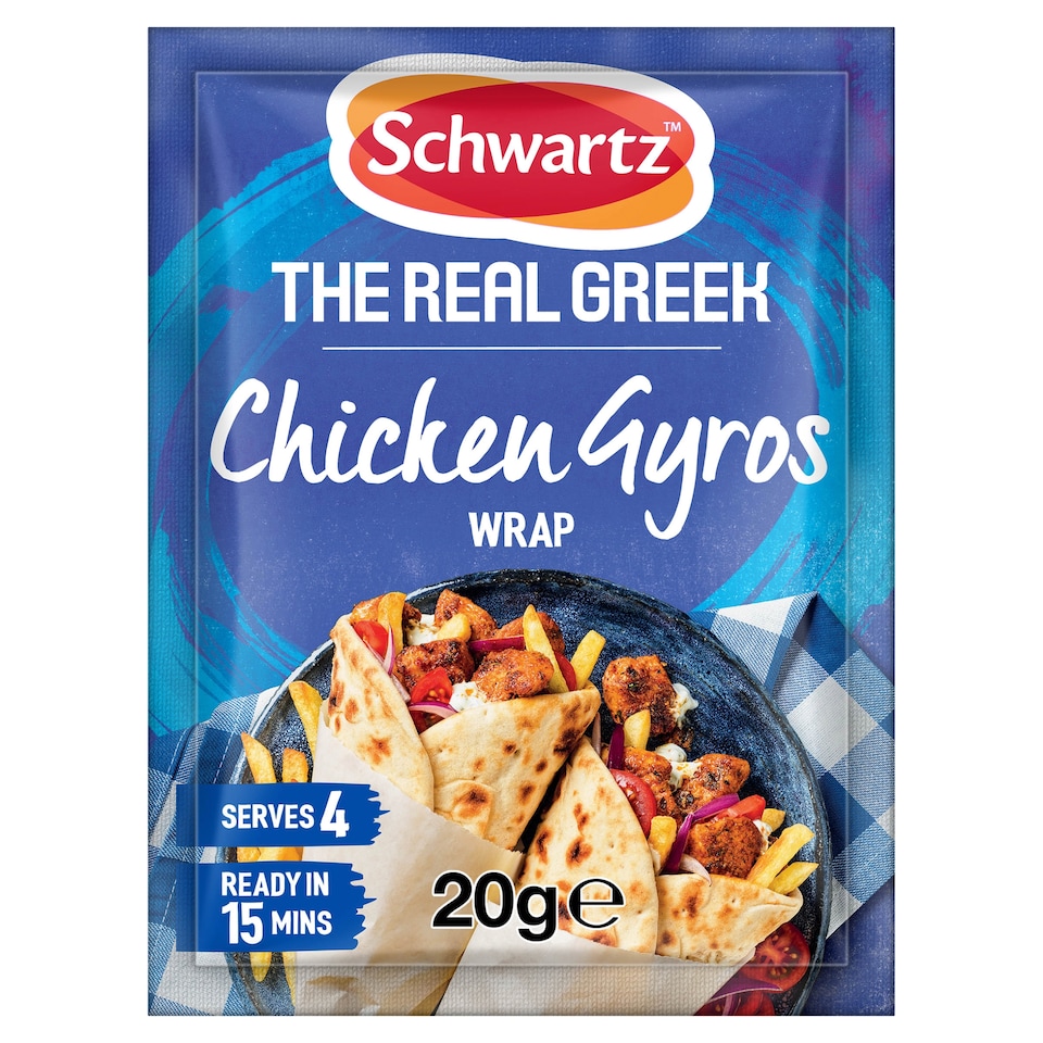 image 1 of Schwartz The Real greek Chicken gyros Wrap Recipe Mix 20g