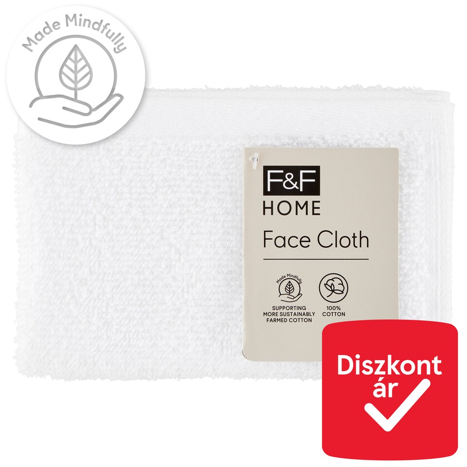 F&F Home Basics fehér arctörlő 30 cm x 30 cm