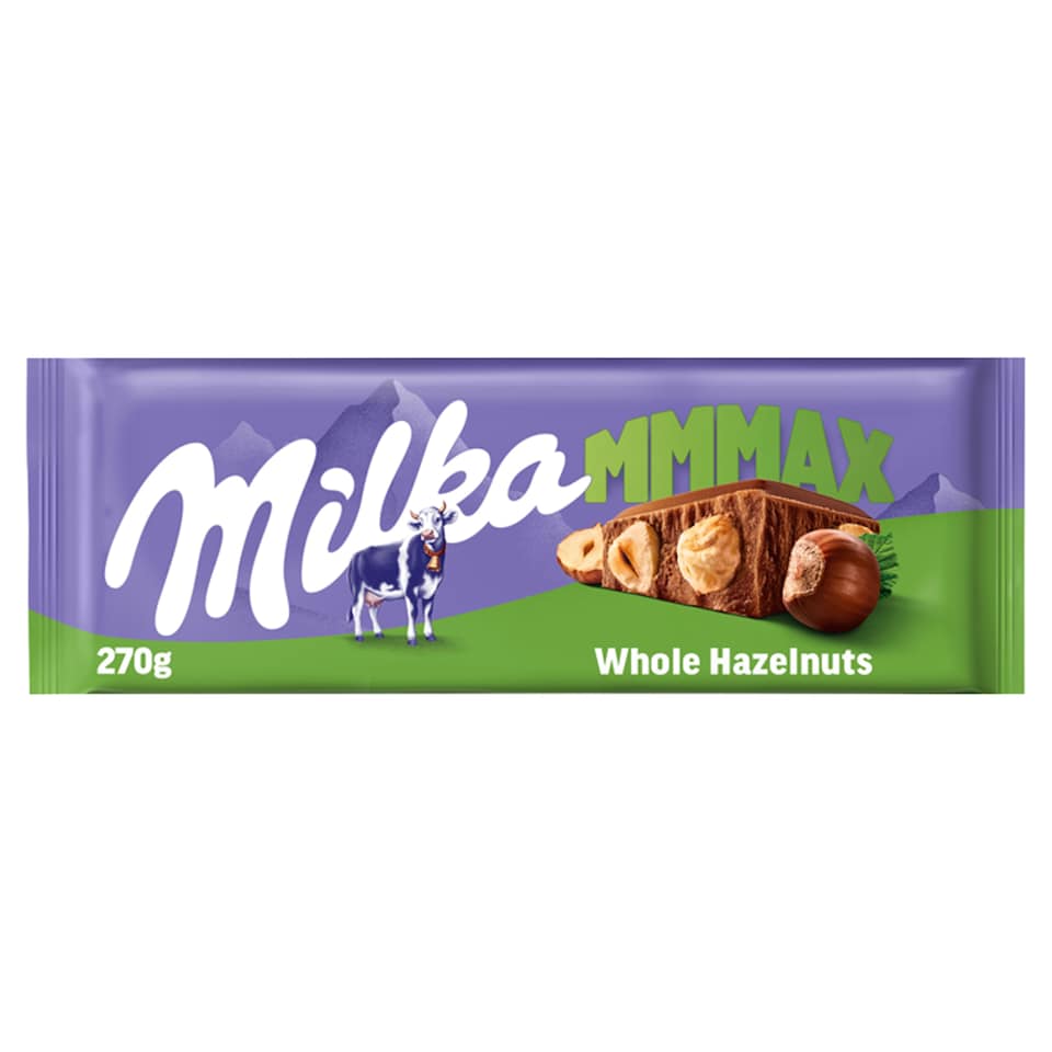 Milka Mmmax Alpesi Tejcsokoládé Egész Mogyoróval 270 G