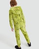 image 3 of The Grinch Fleece Printed Zip Up Onesie in Green