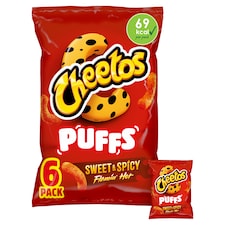 Cheetos Puffs Sweet & Spicy Flamin' Hot Crisps 6 x 13g