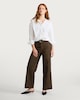 image 2 of The F&F Edit Leopard Print Wide Leg Jeans in Brown