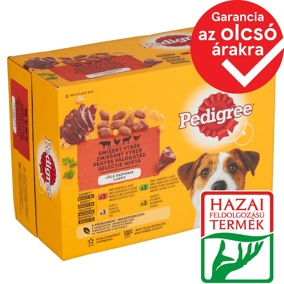 Pedigree Vegyes Válogatás teljes értékű eledel felnőtt kutyák részére vagdalttal 12 x 100 g (1,2 kg)