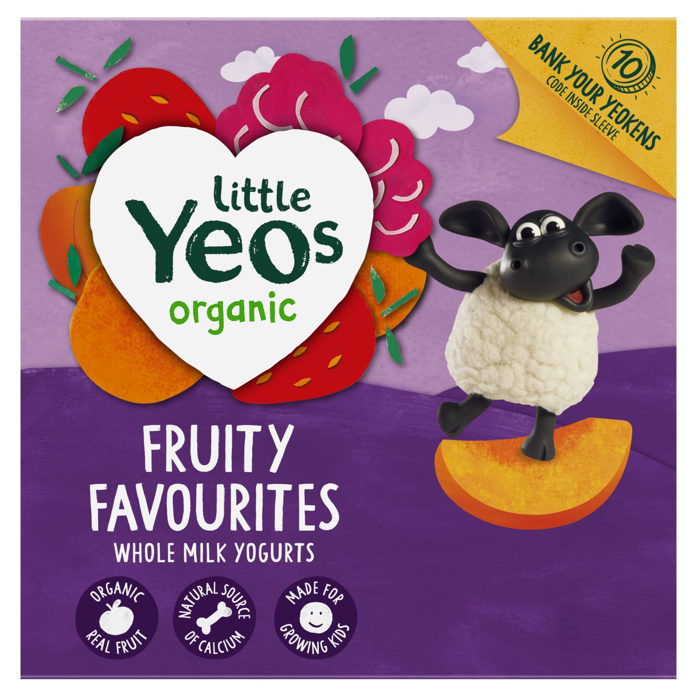 Yeo Valley Organic Little Yeos Fruity Favourites Kids Yogurt 4x85g