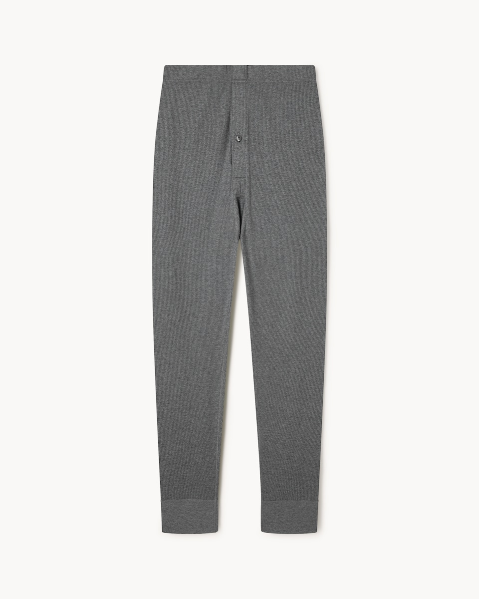 F&F WARMPLUS™ Medium Warmth Ribbed Thermal Long Johns in Grey