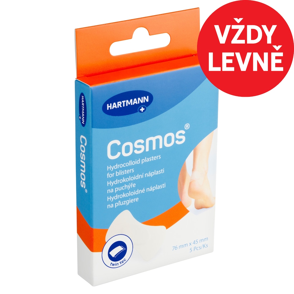 Hartmann Cosmos Hydrocolloid Plasters for Blisters 76 mm x 45 mm 5 pcs