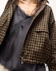 image 3 of The F&F Edit Checked Shower Resistant Hooded Jacket in Multi Brown