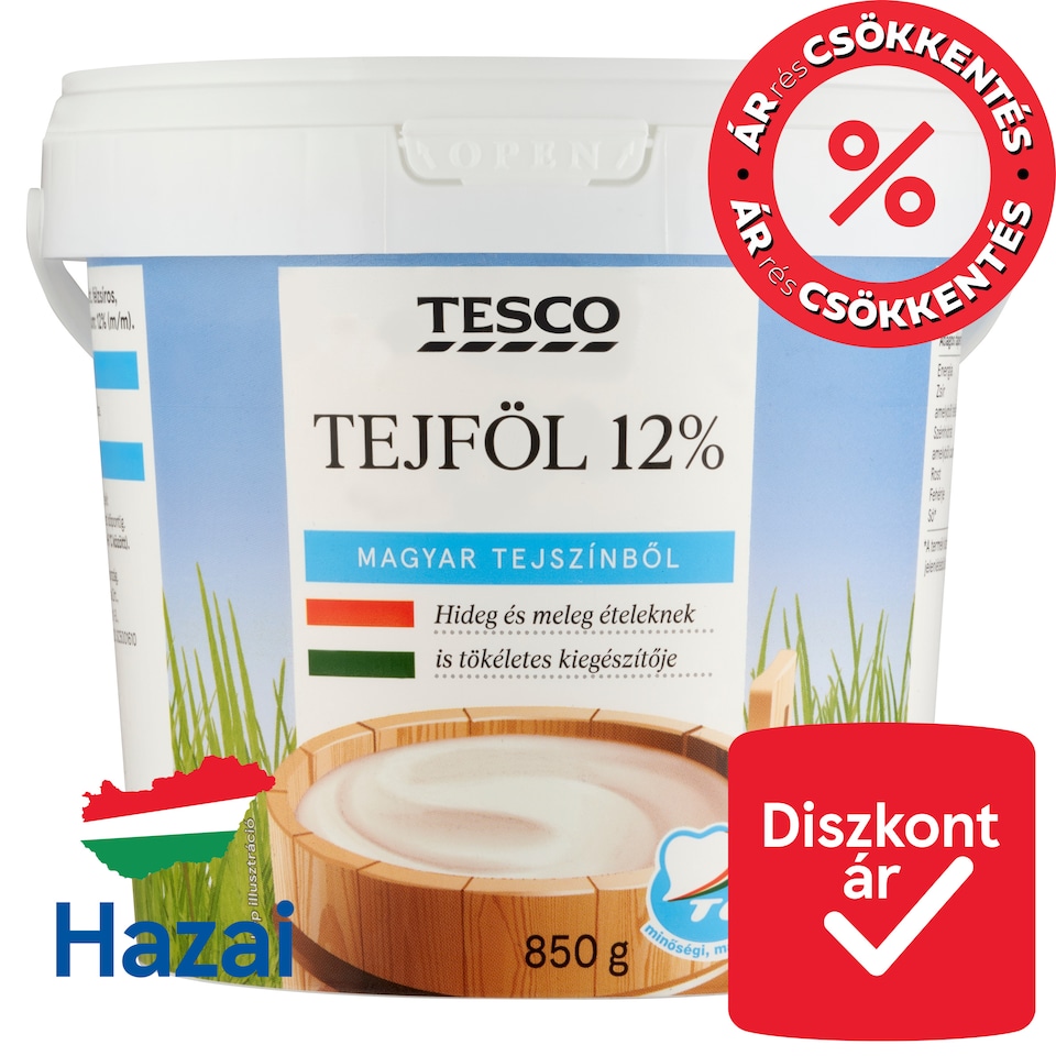 Tesco félzsíros tejföl 12% 850 g