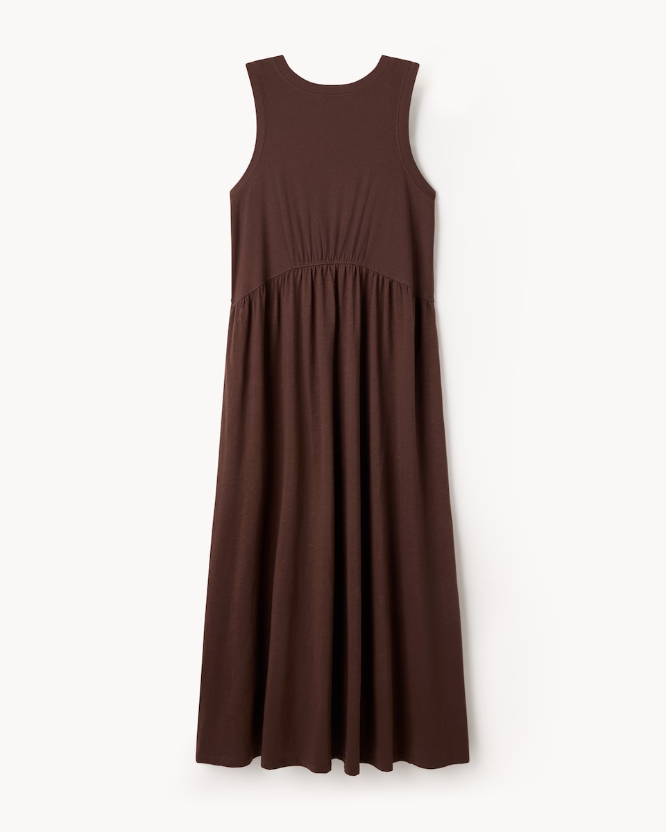 F&F Cotton Rich Sleeveless Midi Dress in Brown