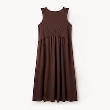 F&F Cotton Rich Sleeveless Midi Dress in Brown