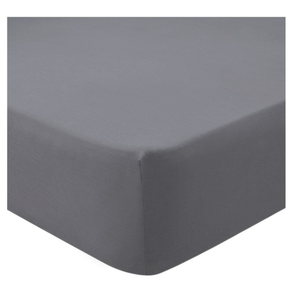 F&F Home Bedding Poly Cotton Fitted Sheet Grey King