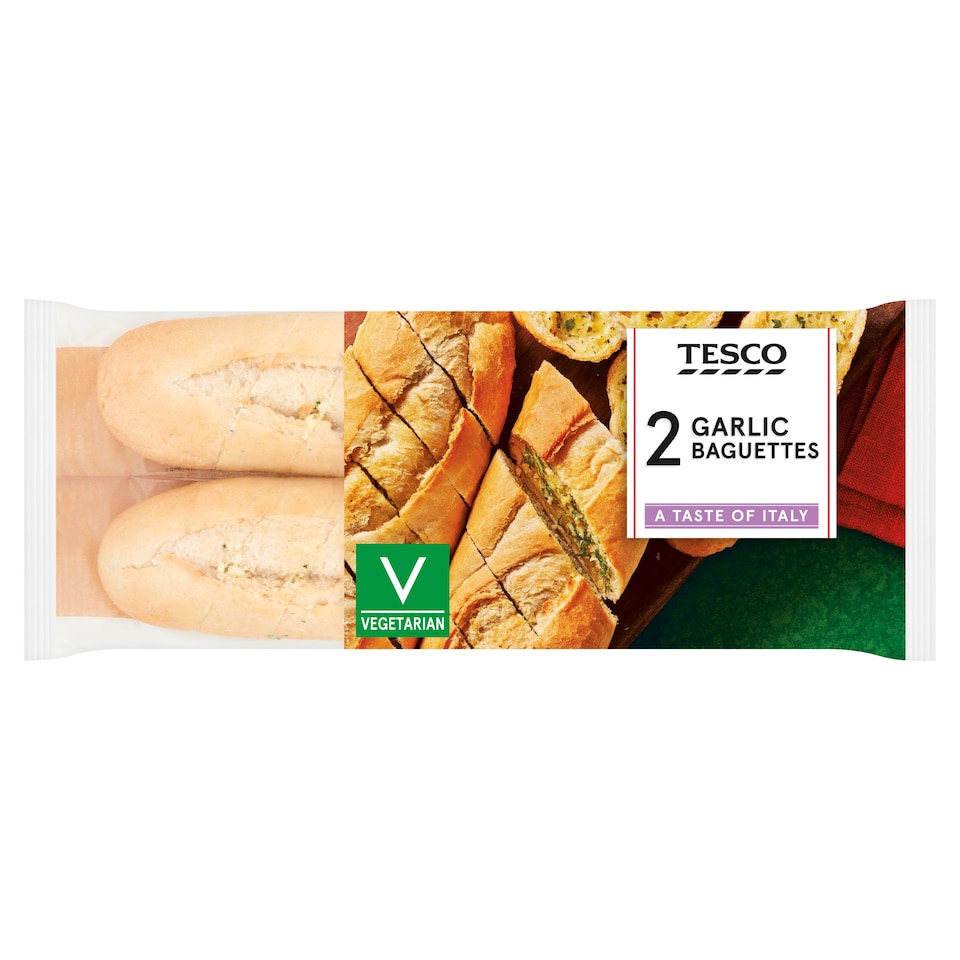 Tesco 2 Garlic Baguettes 410G