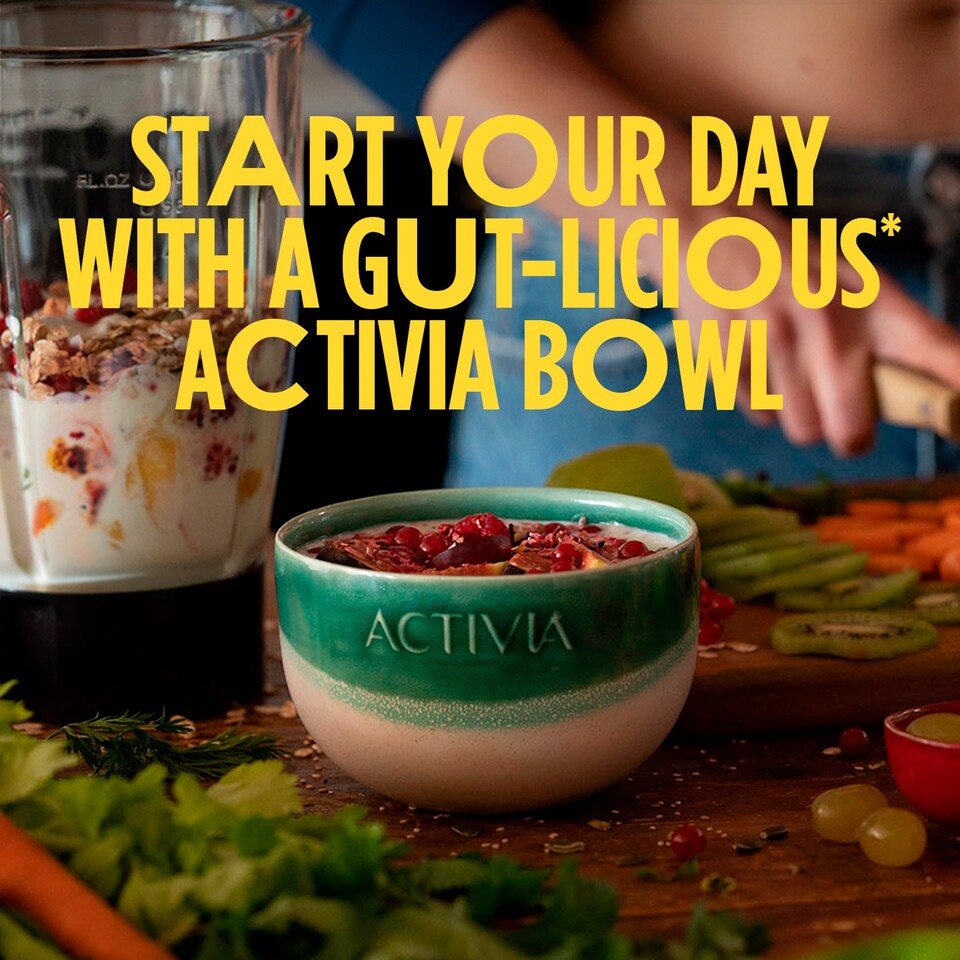 image 1 of Activia Rhubarb & Mixed Fruit Low Fat Gut Health Yoghurt Multipack 8x115g