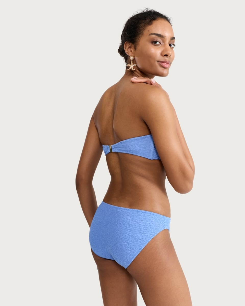 image 1 of F&F Textured Bikini Bottoms in Blue