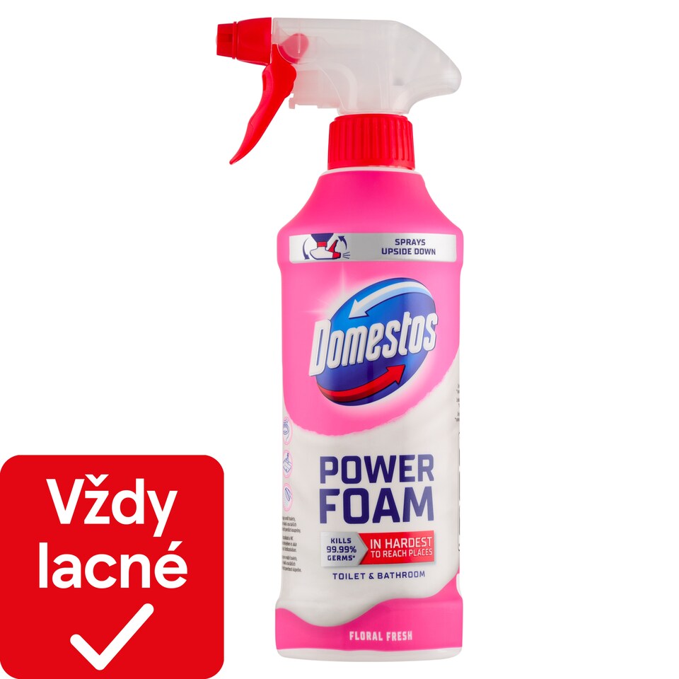 image 1 of Domestos Power Foam Floral Fresh Toilet & Bathroom Cleaning and Disinfecting Foam 435 ml