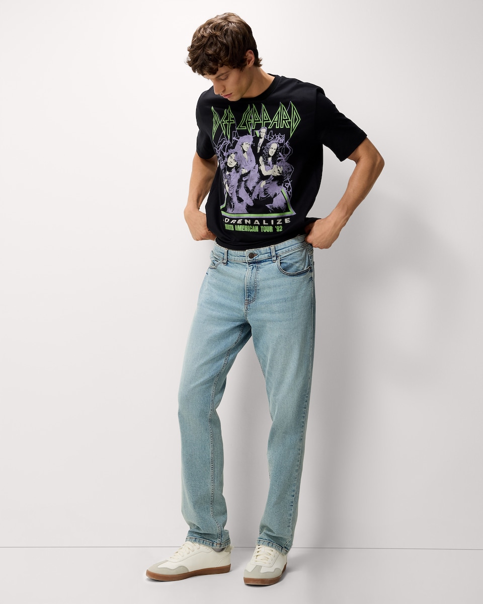 image 1 of Def Leppard Pure Cotton Printed T-Shirt in Black