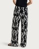 image 3 of F&F Abstract Print Wide Leg Trousers in Multi Black