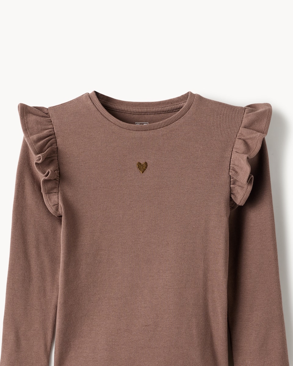 image 1 of F&F Girls 2-Pack Cotton Rich Ribbed Leopard Print Tops in Multi Brown