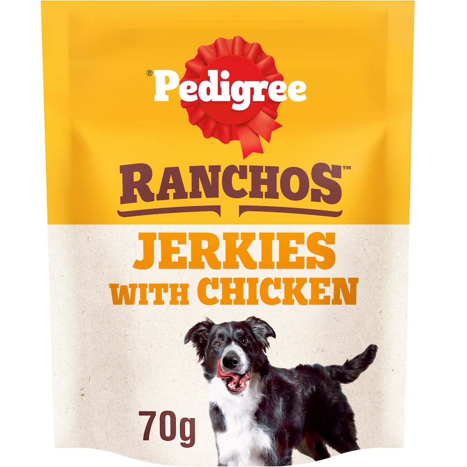 image 1 of Pedigree Ranchos Jerkies Dog Food Treat with Chicken 70g