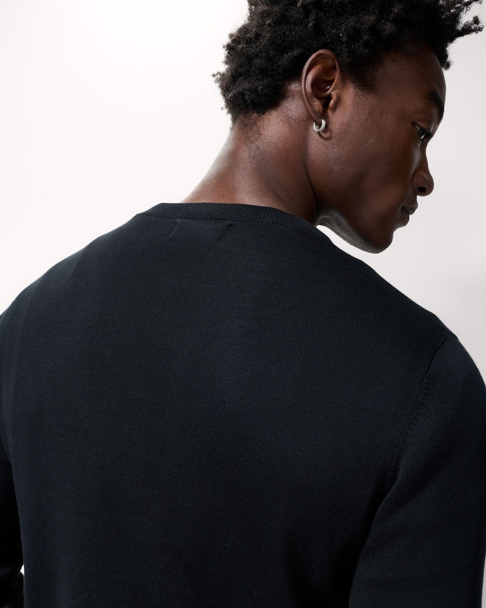 image 1 of F&F Pure Cotton V Neck Jumper in Black